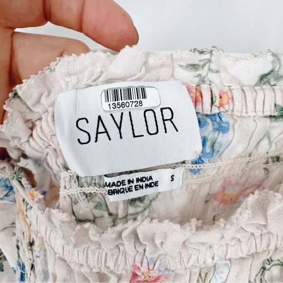 SAYLOR Clover Smocked Floral Top Small - Picture 8 of 10